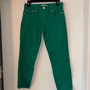 Tory Burch Cropped Skinny Green Jeans